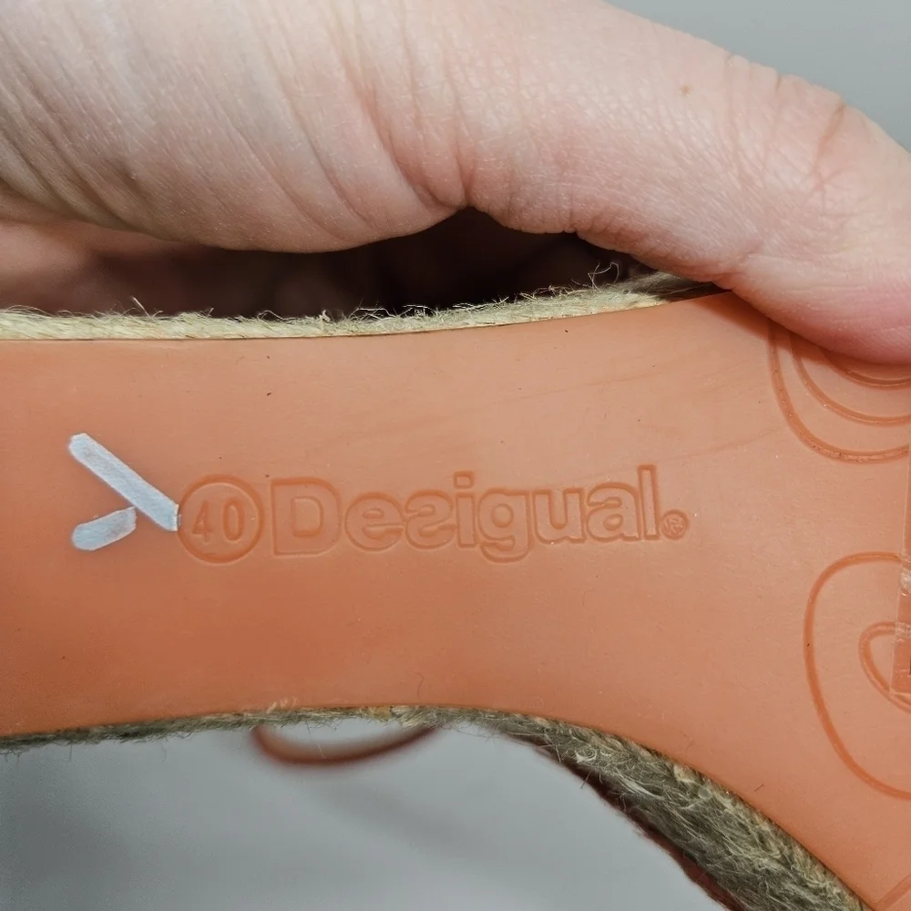 Desigual Lara Rustic Wedges espadrille sandals EU 40 US 9